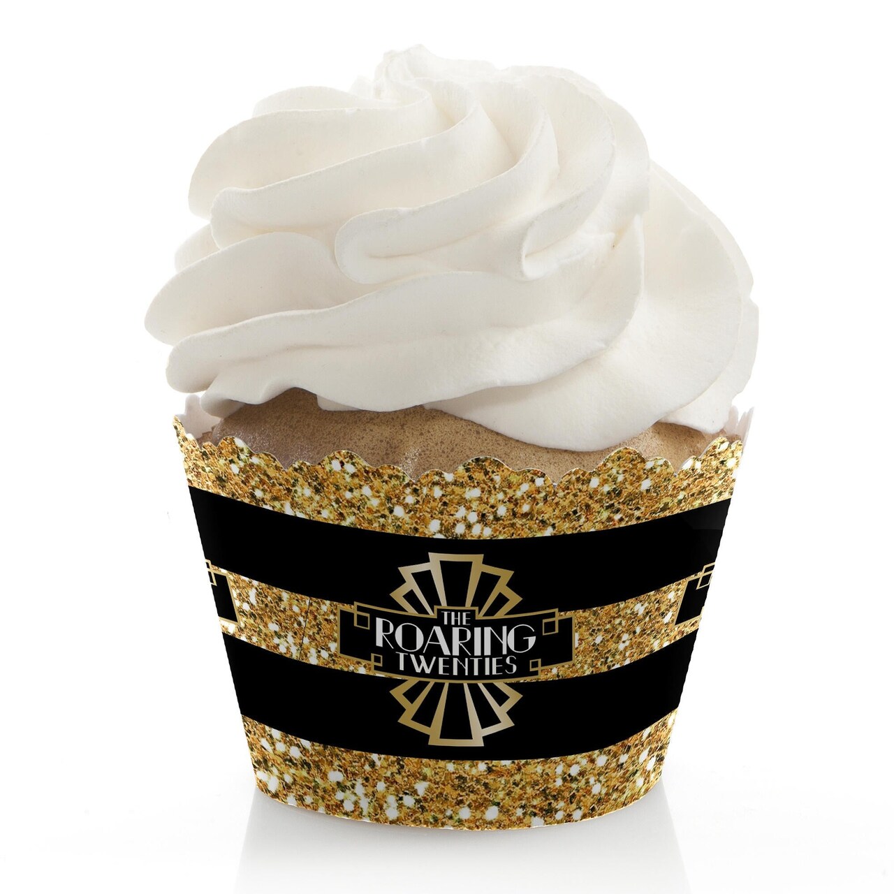 Big Dot of Happiness Roaring 20's - 1920s Art Deco Jazz Party Decorations - Party Cupcake Wrappers - Set of 12